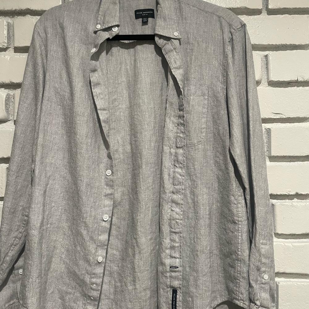 XS Club Monaco slim fit gray button down shirt